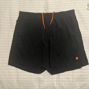 Bonobos Black Shorts with Orange Detail